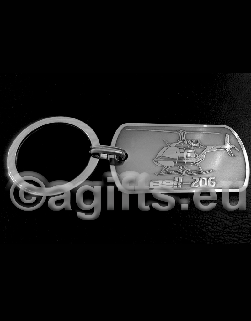 Specially treated keyring helicopter Bell-206 - Aviation gifts